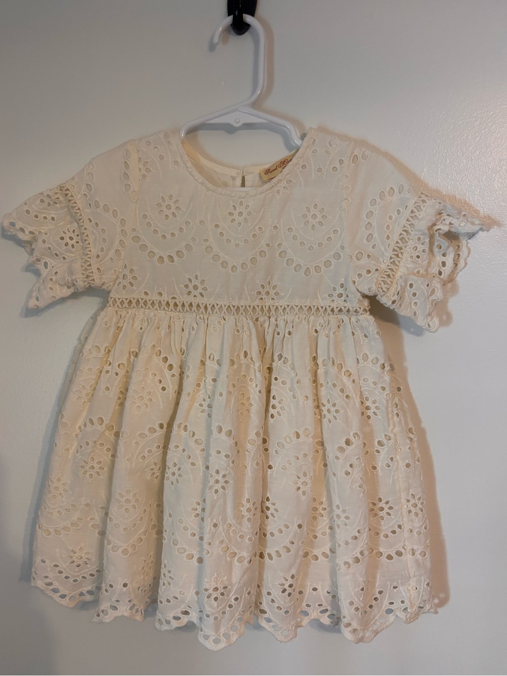 Sweet Magnolia Cream Eyelet Lace Girls' Dress